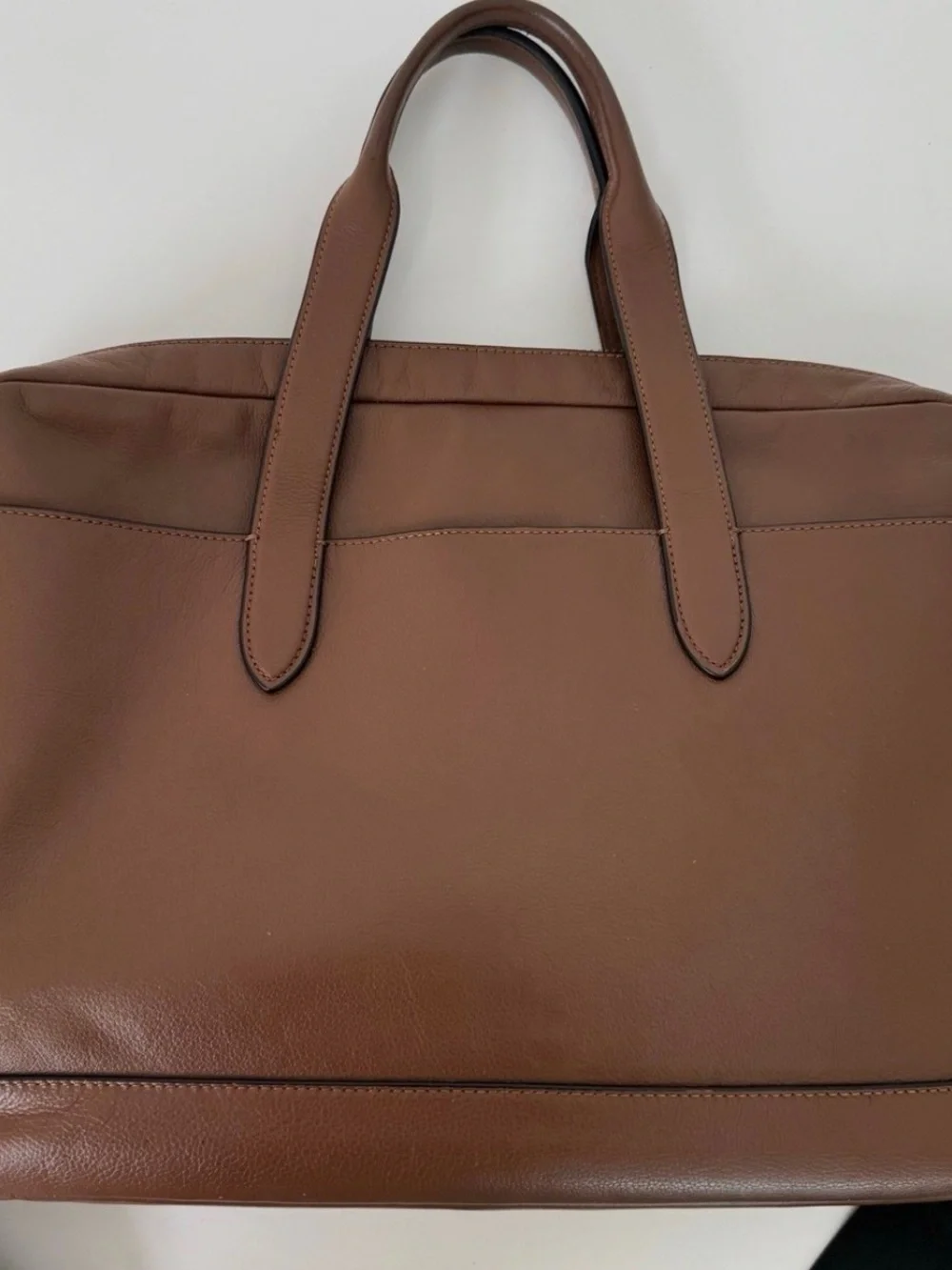 Coach Brown Leather Briefcase with Black Adjustable Strap